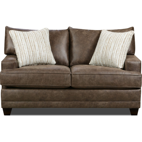 Kennedy 65" Loveseat in Bourbon Brown Microsuede